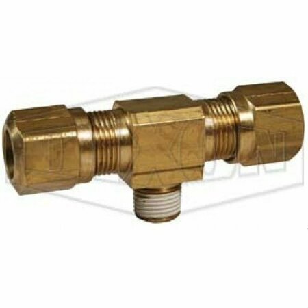 DIXON Air Brake Branch Tee, 17/32-24 x 3/8 x 3/8 in, Straight Thread x Pipe x Tube, Brass, Domestic 72NAB66VS